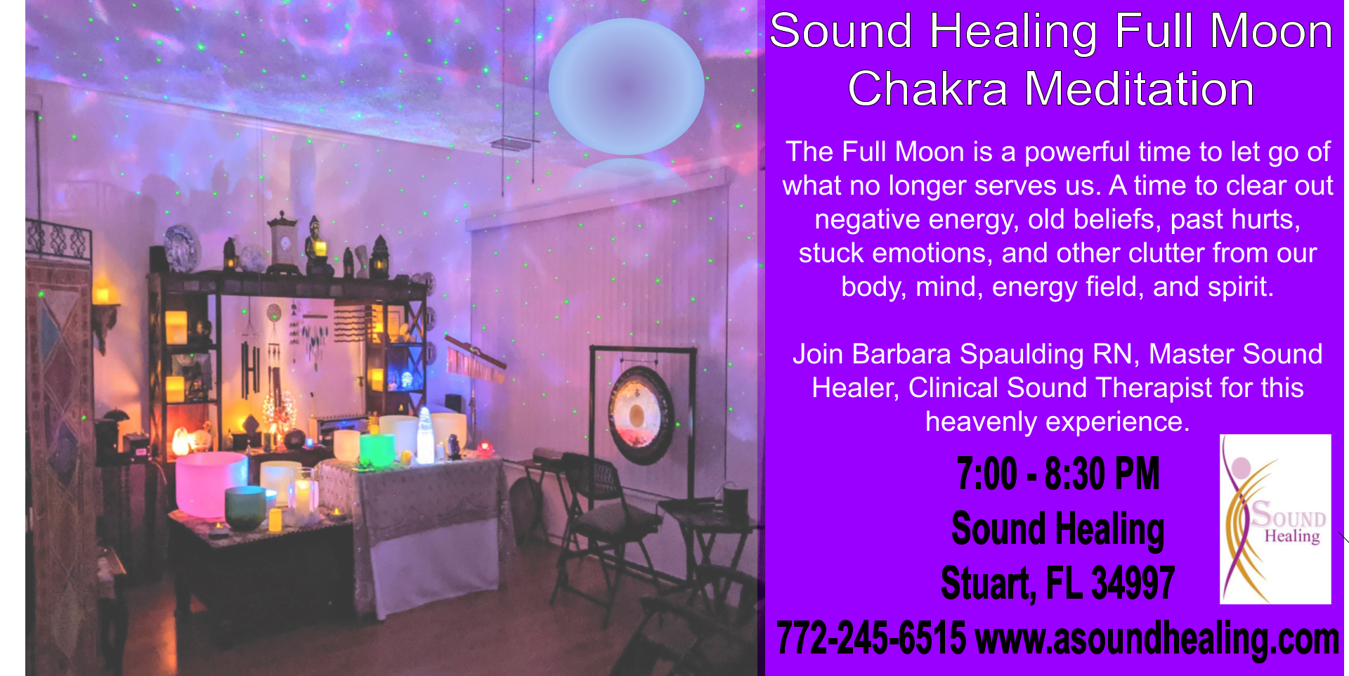 Sound Healing Full Moon Chakra Meditation Martin County