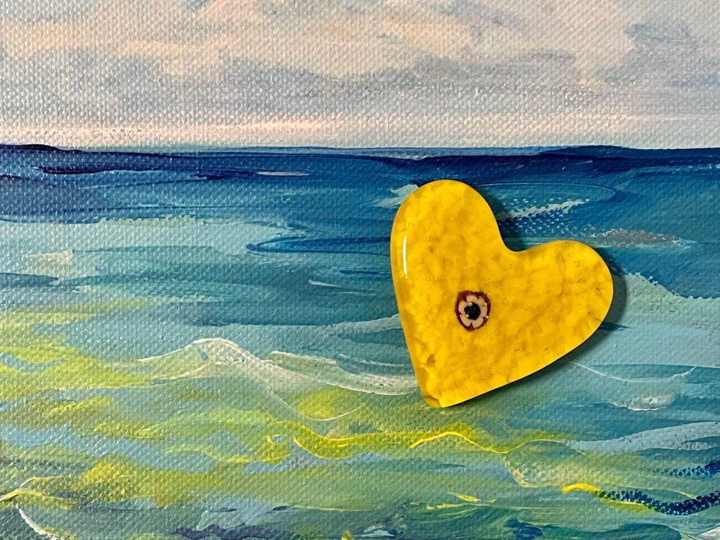 Yellow Heart Sculpture