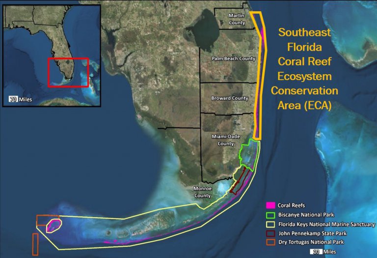 map of the coral reefs