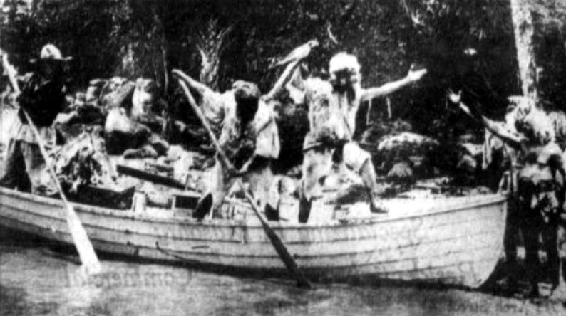 A scene from the 1916 movie "Robinson Crusoe" shot in Stuart.