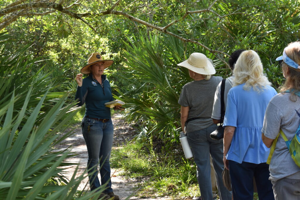 Carly guiding an Explore Natural Martin group hike