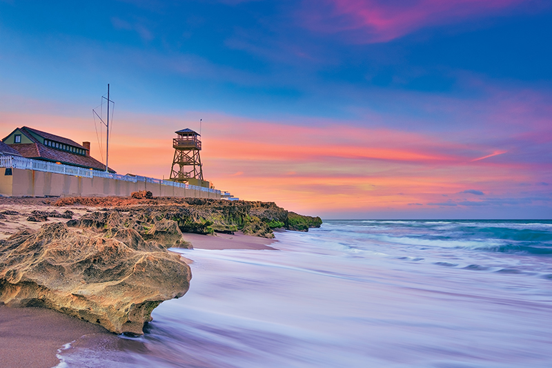 coast side at sunset
