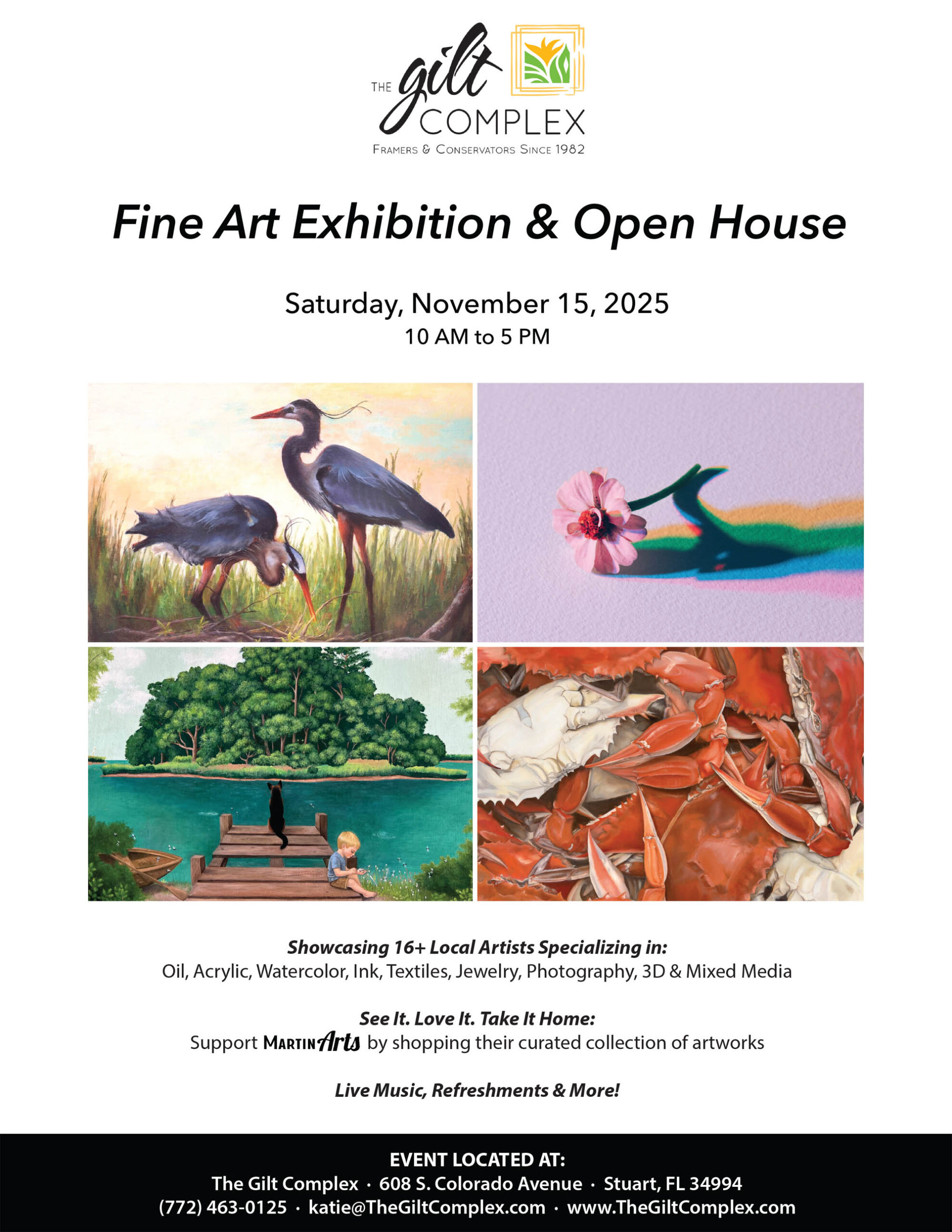 Fine Art Exhibit and Open House at Gilt Complex on November 15