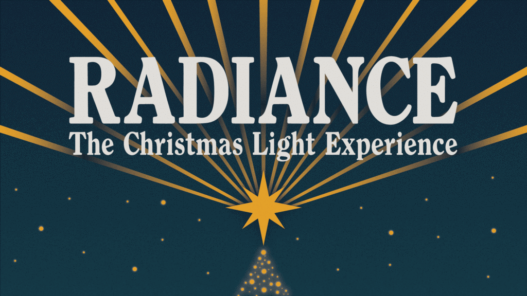 Radiance graphic depicting a christmas tree and shining star