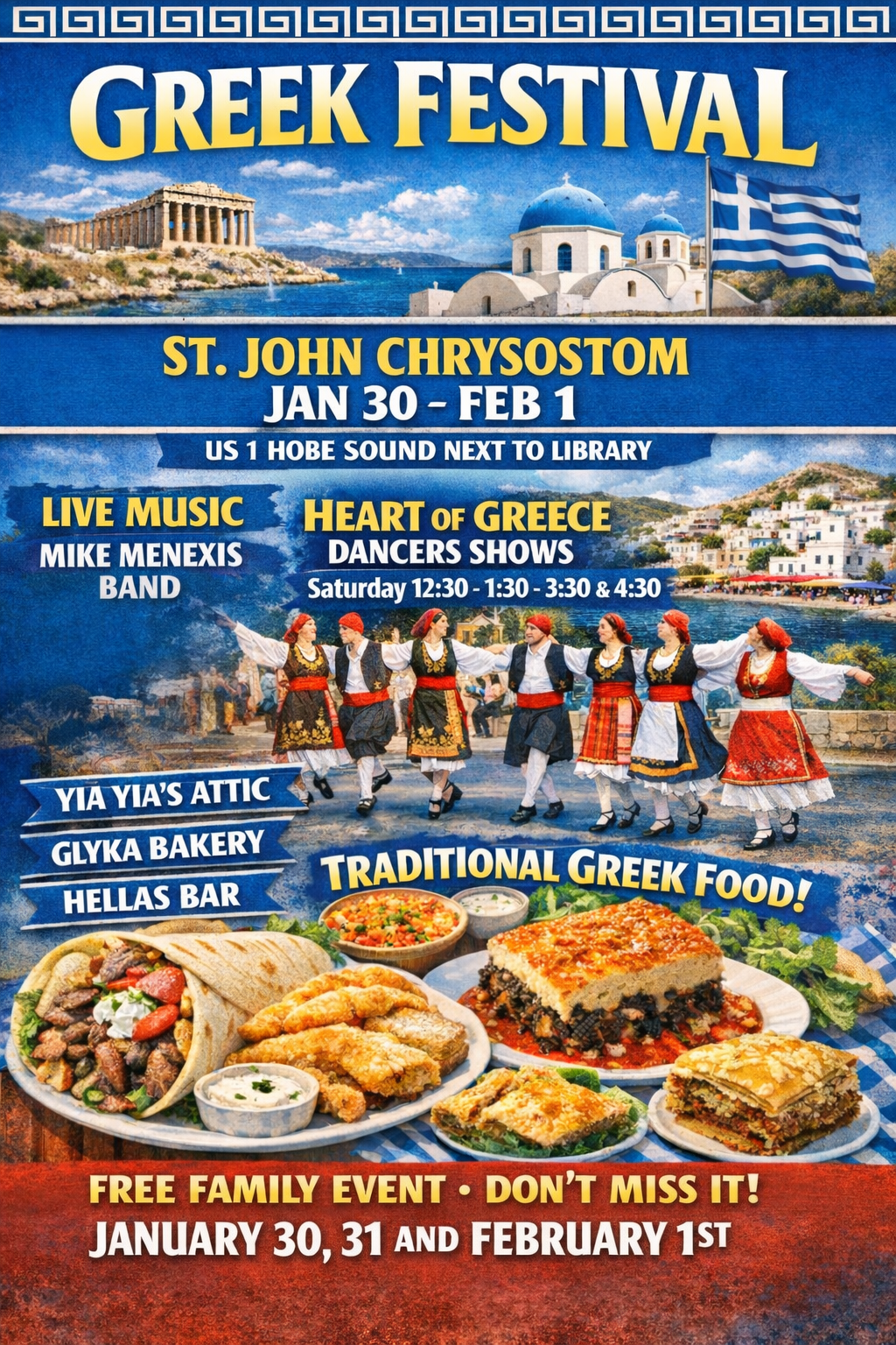 Greek Festival flyer at St. John Chrysostom Greek Orthodox Church