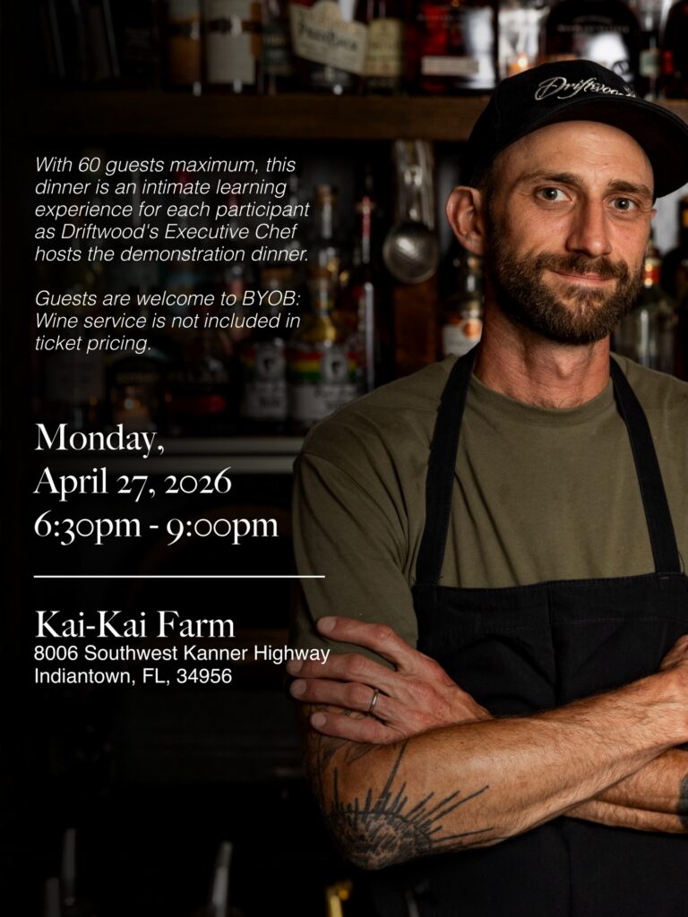 Kai-Kai Farm Demonstration Dinner with Executive Chef Jimmy Everett from Driftwood Boynton Beach event image
