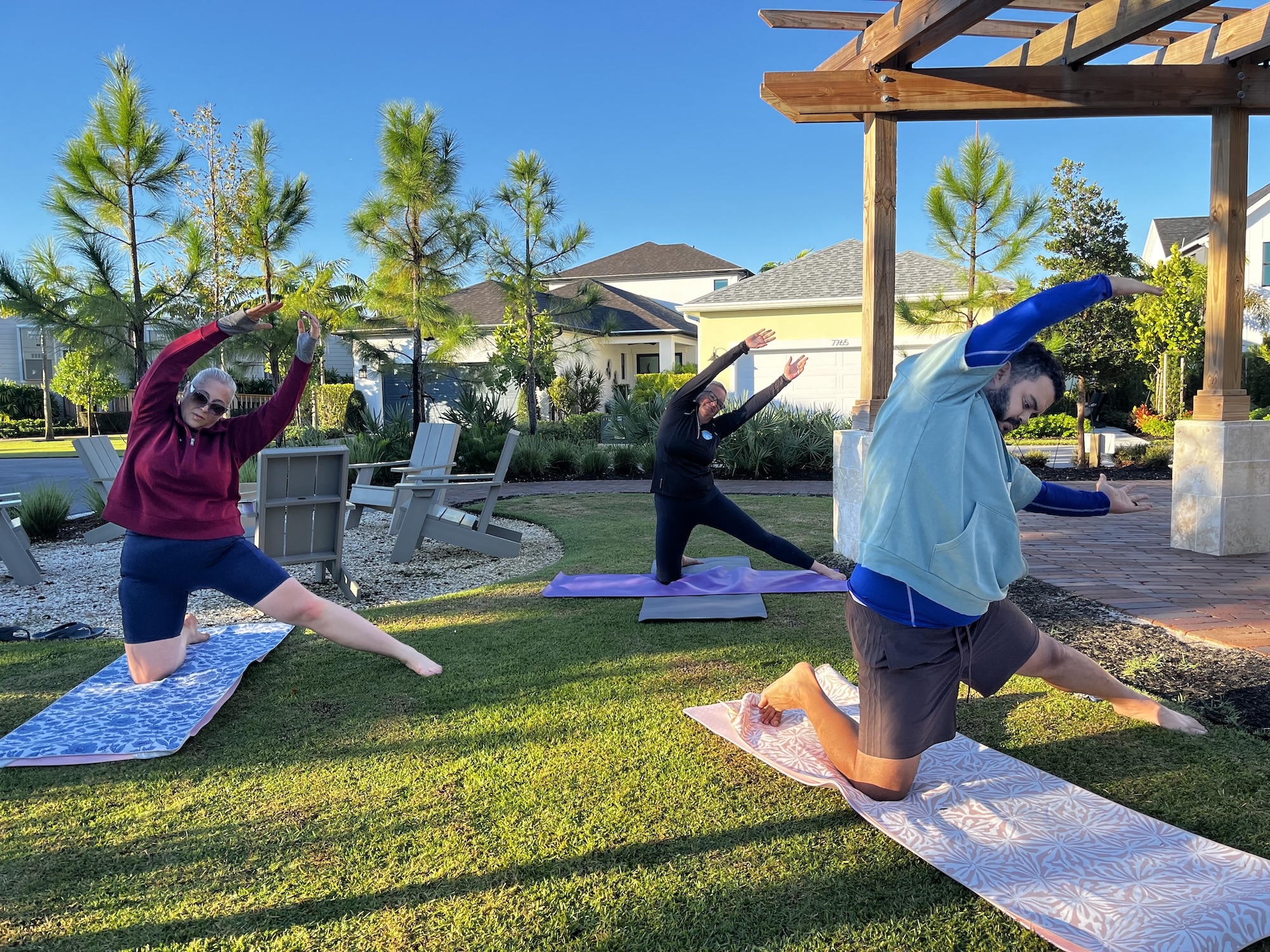 yoga class outdoors