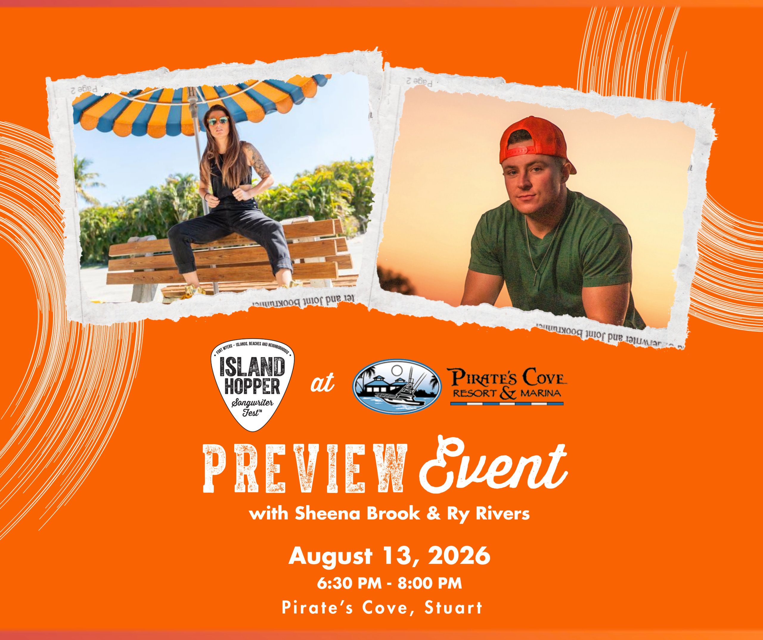 island hopper songwriters fest preview event pirate's cove stuart August 13